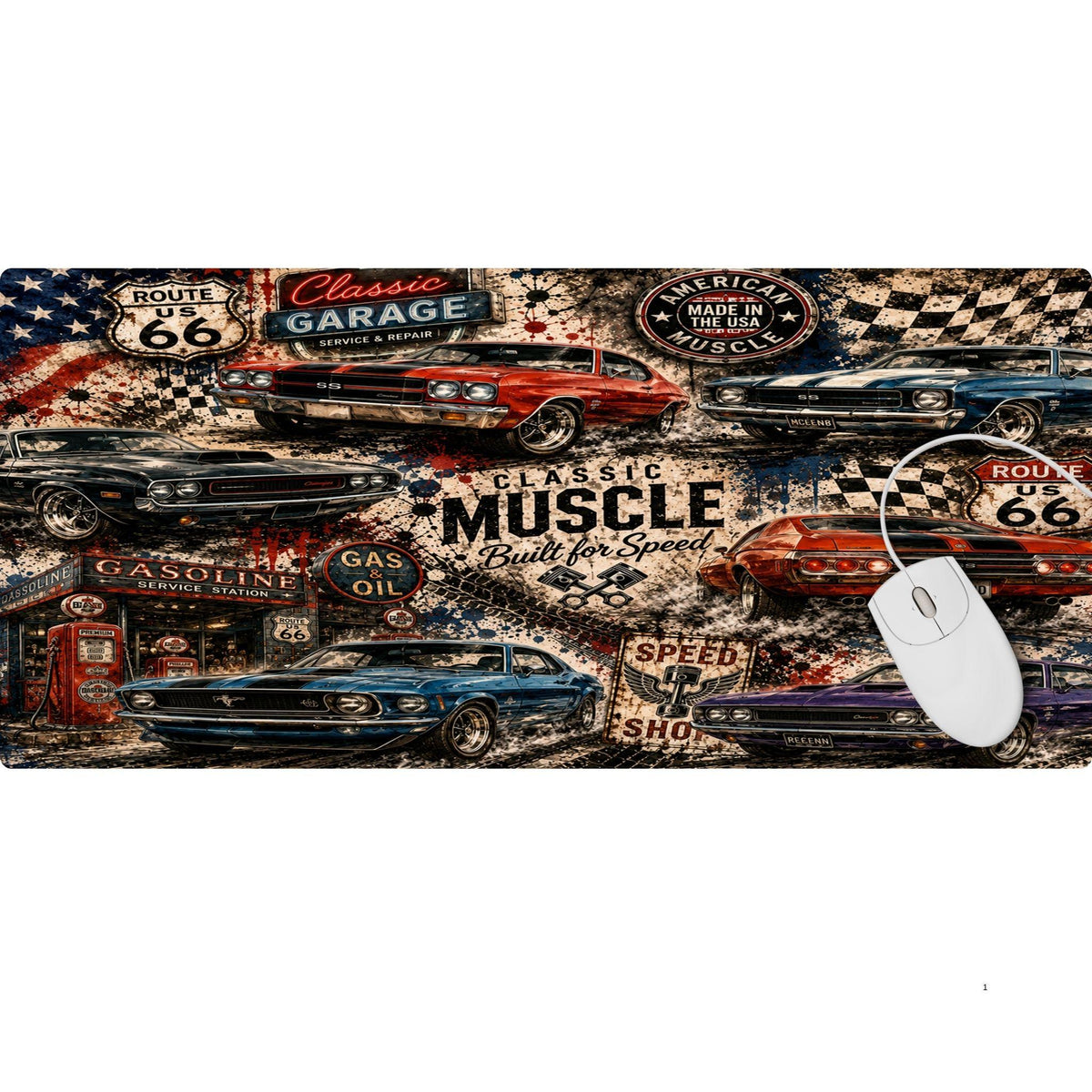Classic Muscle Cars Desk Pad