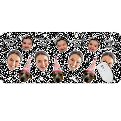 Personalized Face Photo Desk Mat for Dad, Custom Kids Face Office Gift