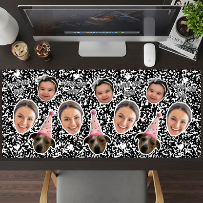 Personalized Face Photo Desk Mat for Dad, Custom Kids Face Office Gift