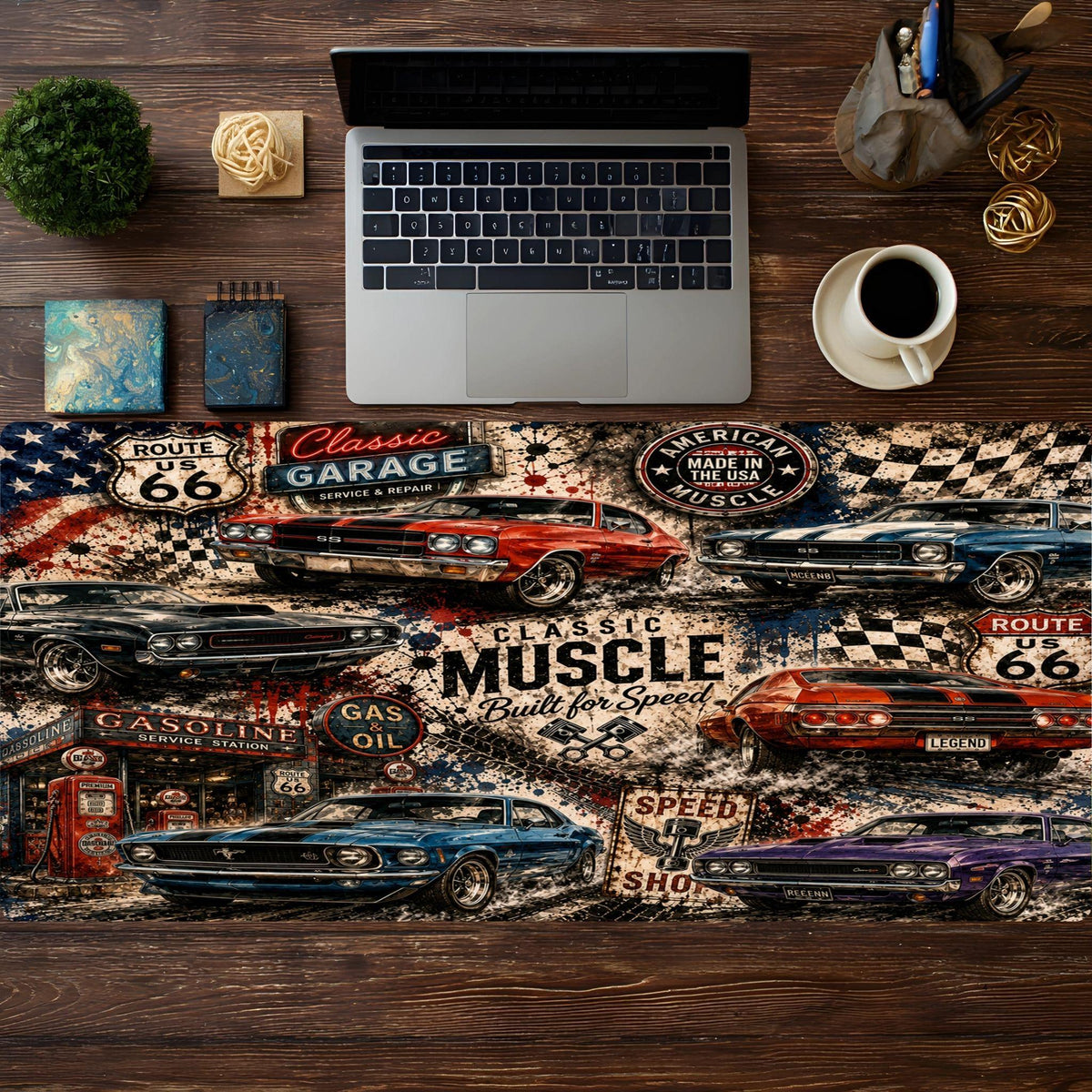 Classic Muscle Cars Desk Pad