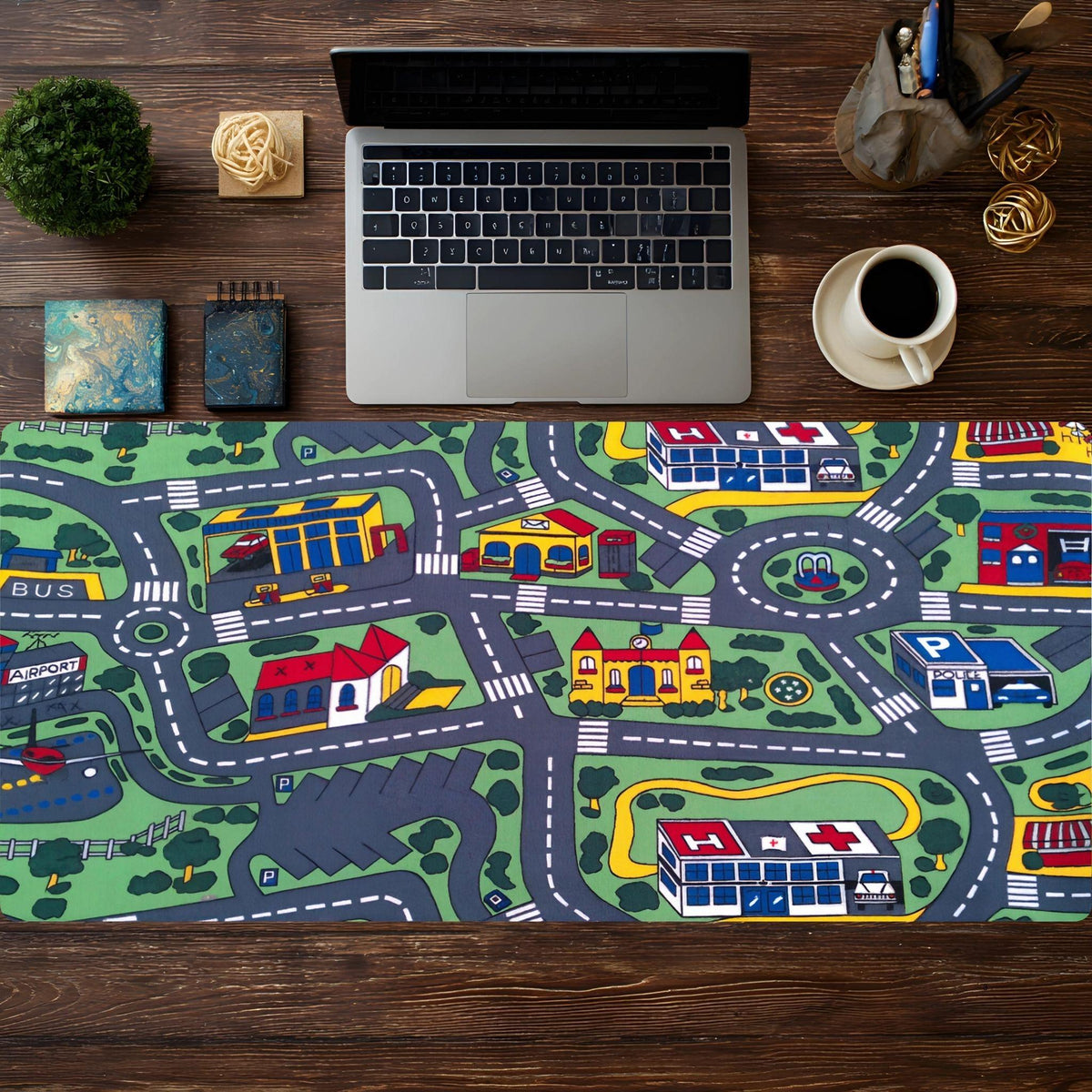 80's Nostalgia City Map Desk Pad - HEYITSTRENDY