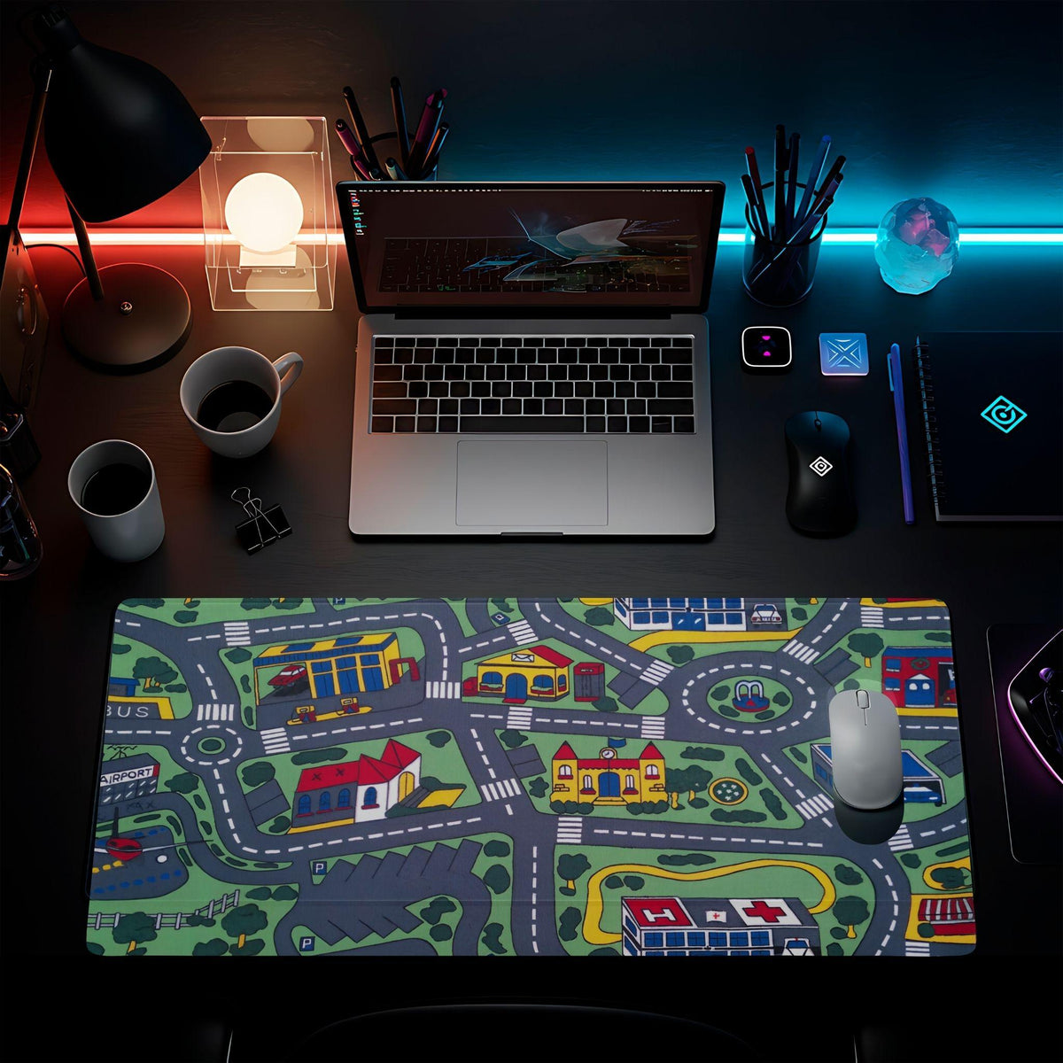 80's Nostalgia City Map Desk Pad - HEYITSTRENDY
