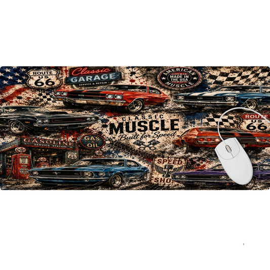 Classic Muscle Cars Desk Pad - HEYITSTRENDY