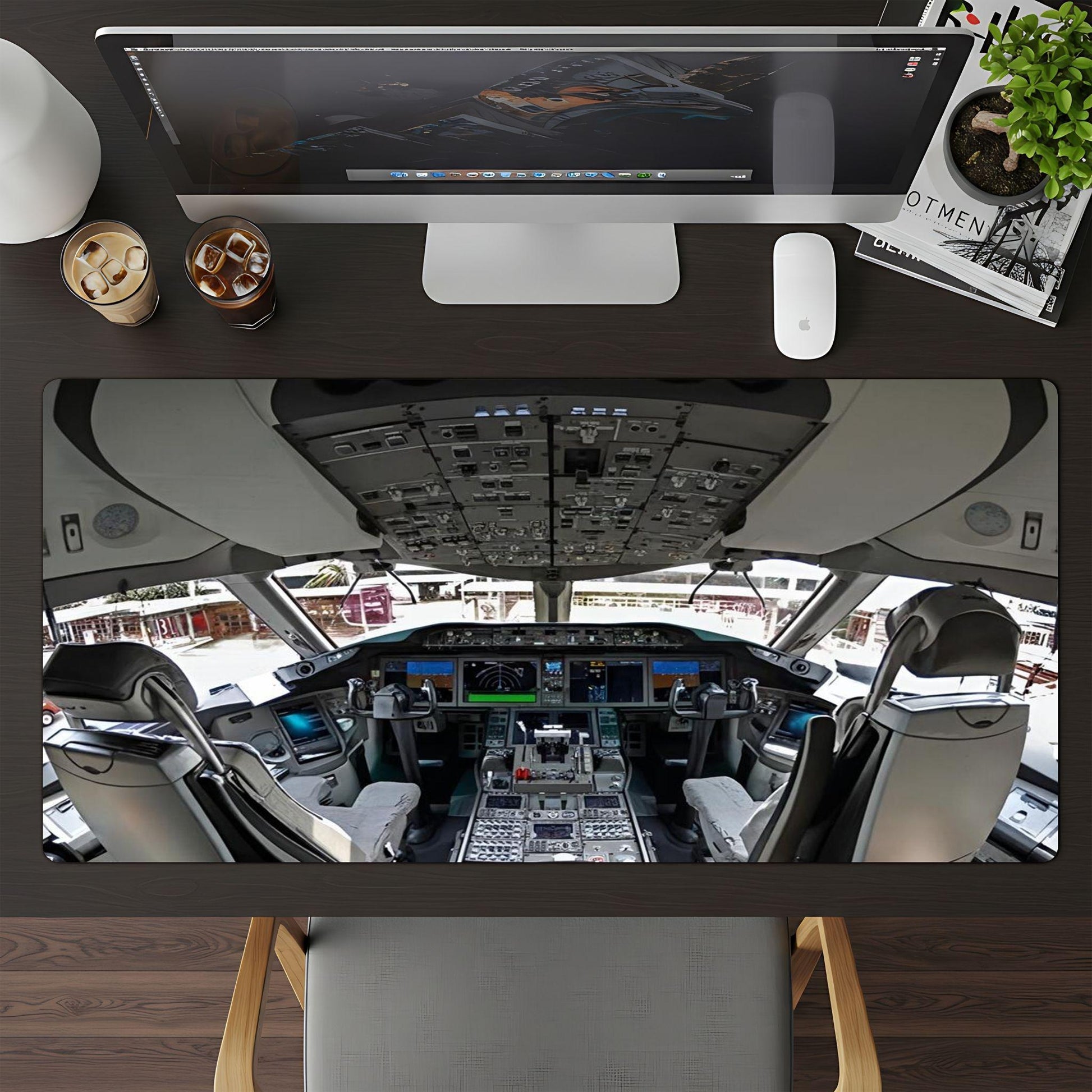 Commercial Airplane Cockpit Desk Pad - HEYITSTRENDY