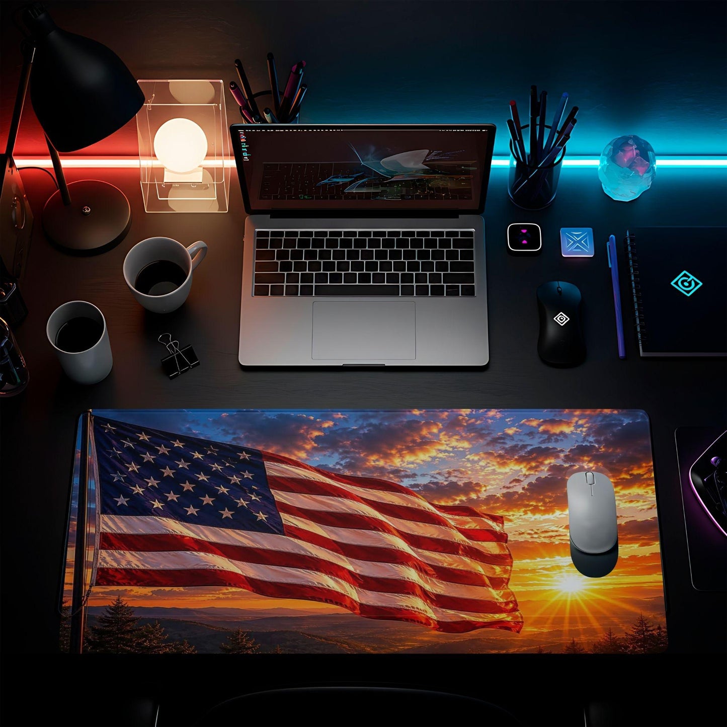 Flag in the Sunrise Desk Pad - HEYITSTRENDY