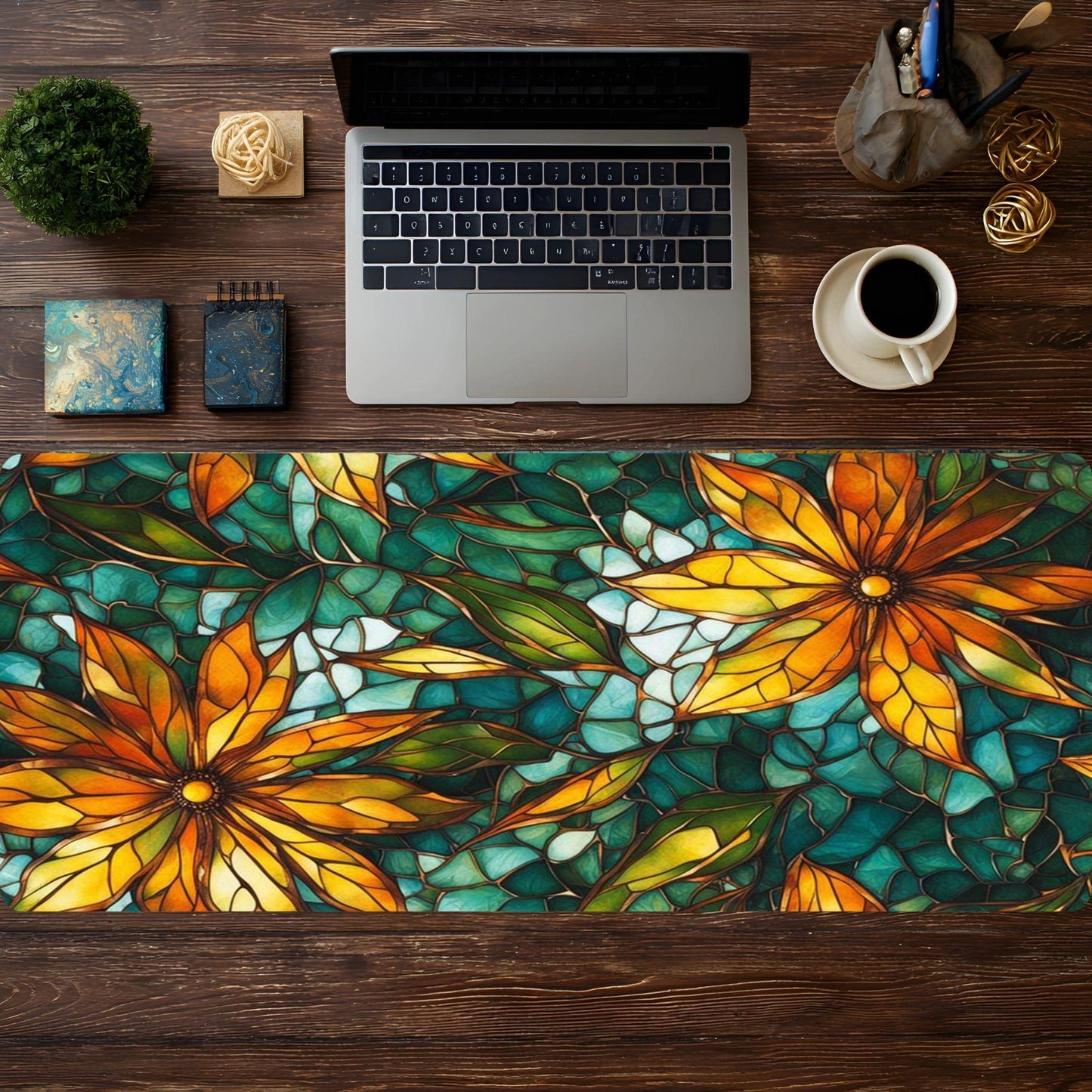 Green Floral Stained Glass - HEYITSTRENDY