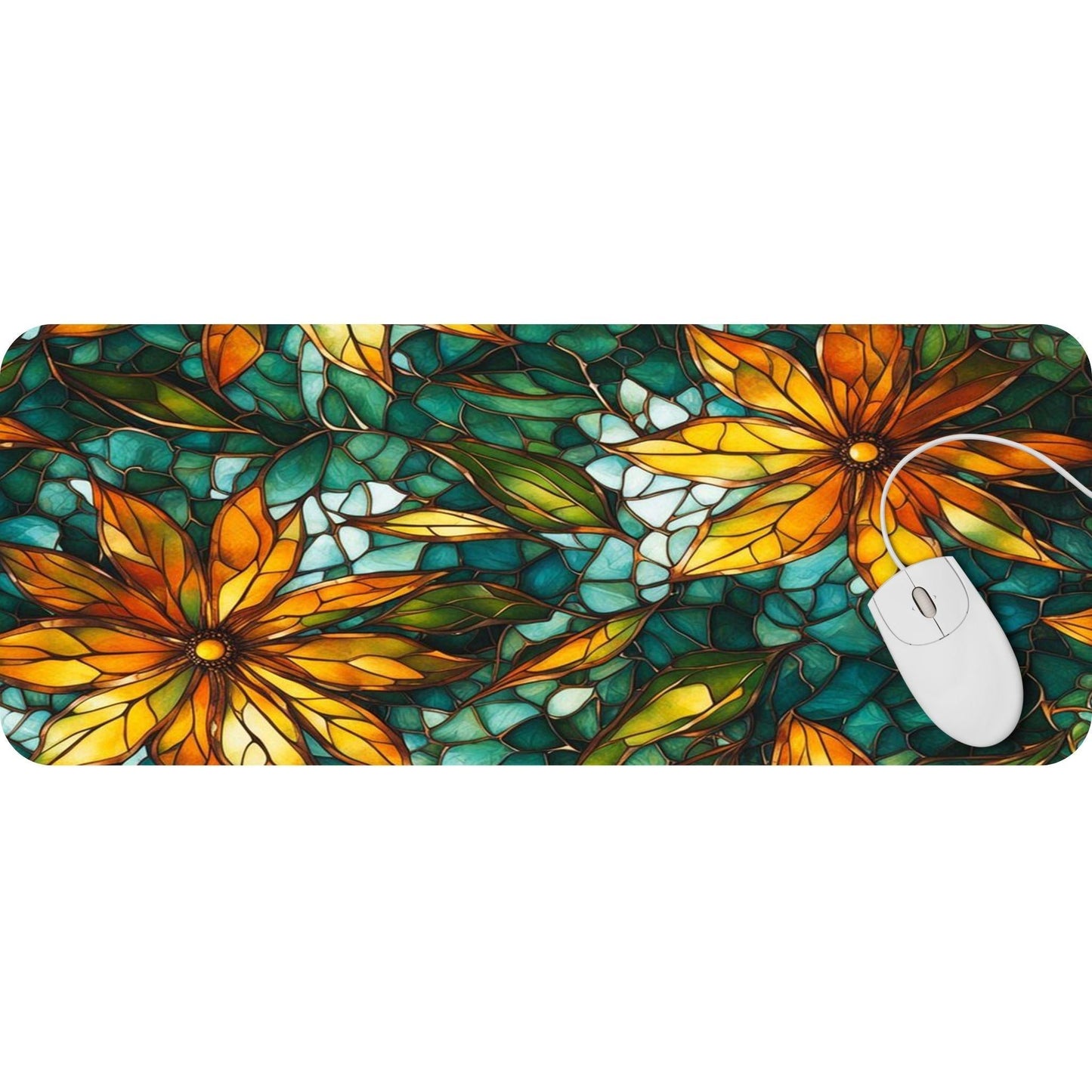 Green Floral Stained Glass - HEYITSTRENDY