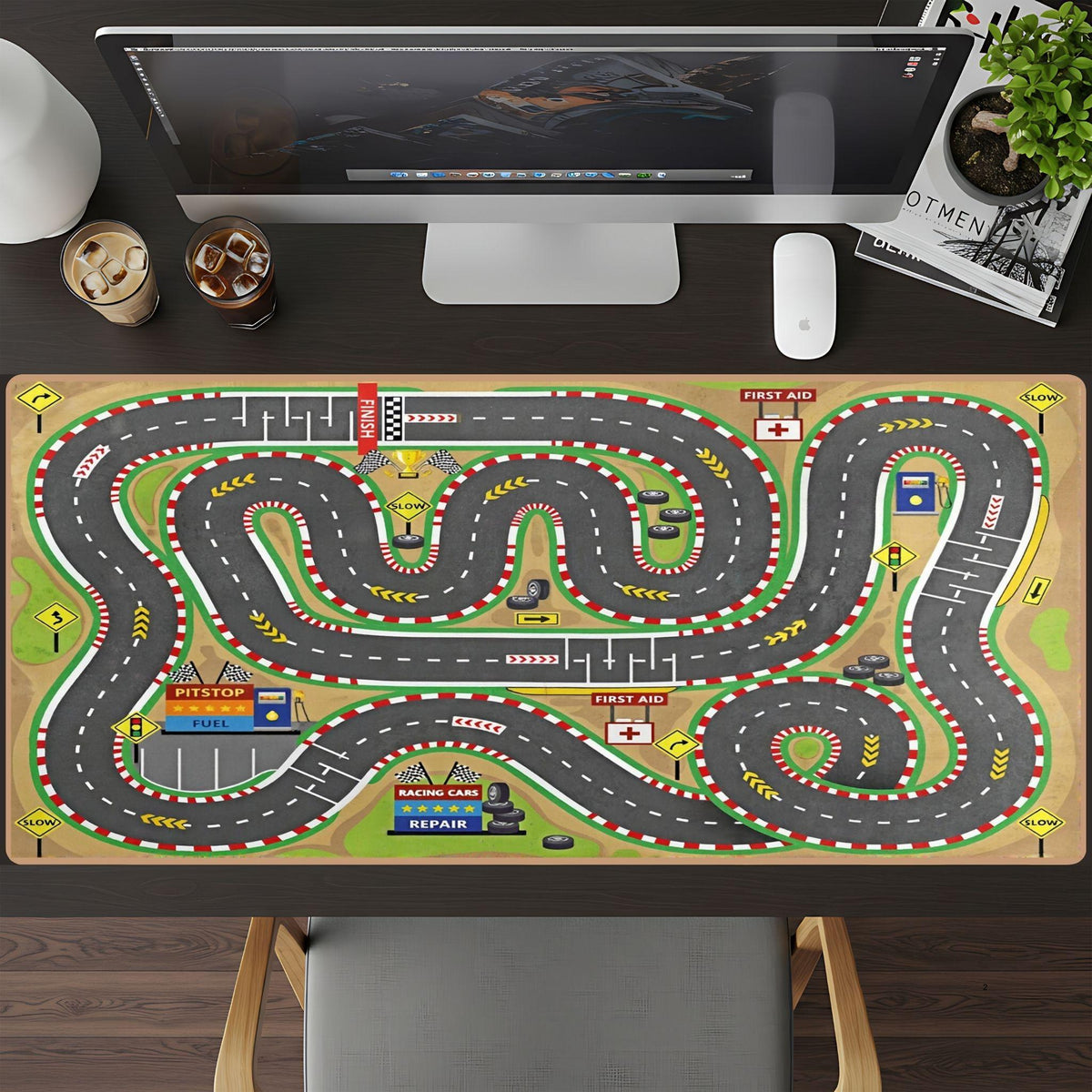 Kids Race Track Desk Pad - HEYITSTRENDY