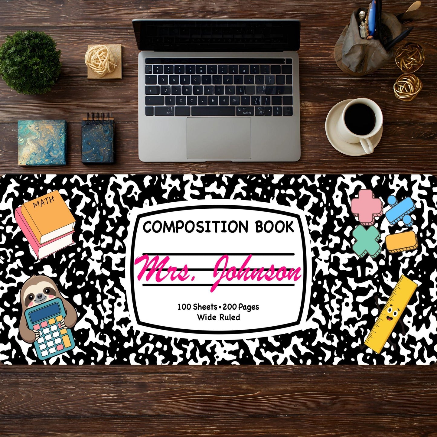 Math Teacher Composition Desk Pad - HEYITSTRENDY