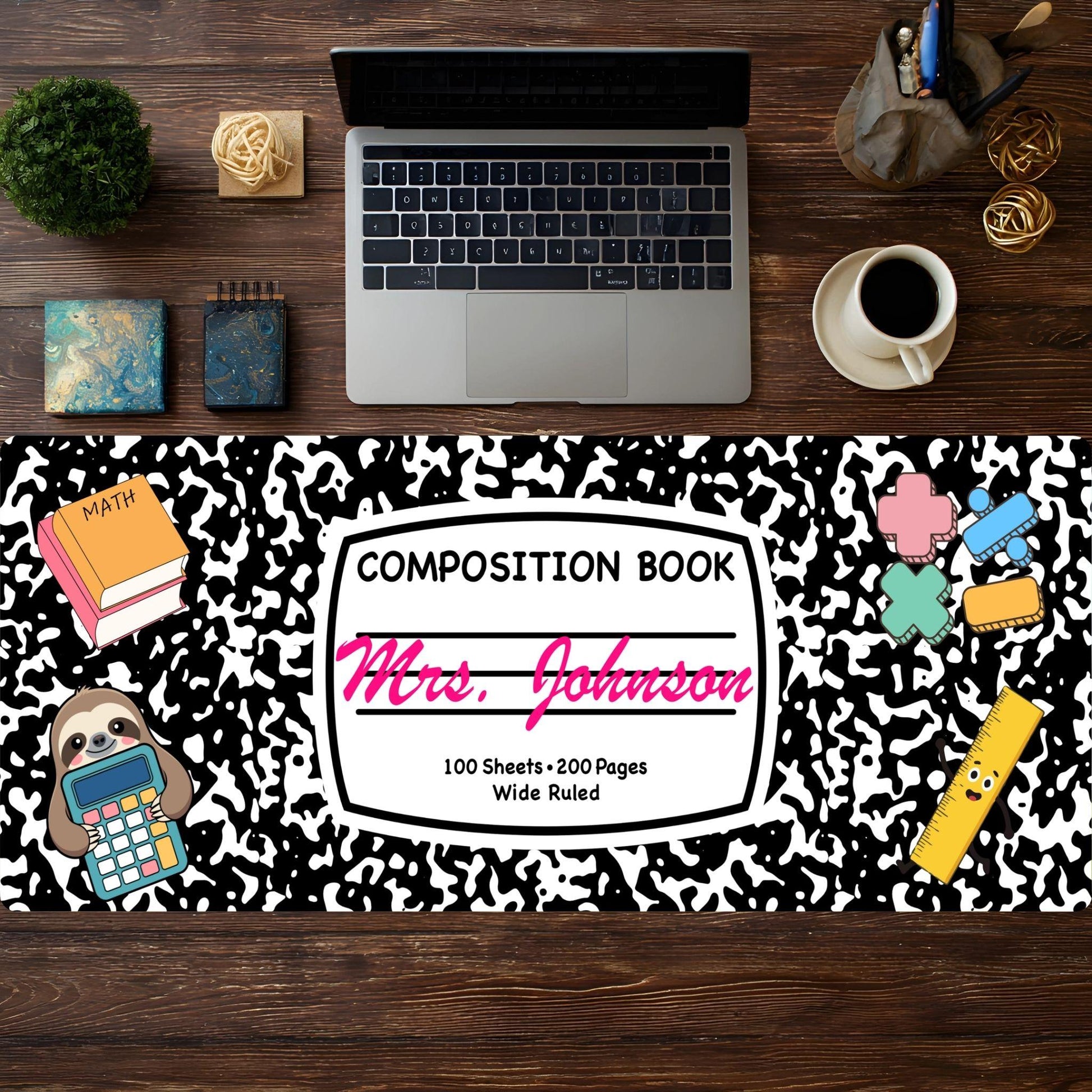 Math Teacher Composition Desk Pad - HEYITSTRENDY