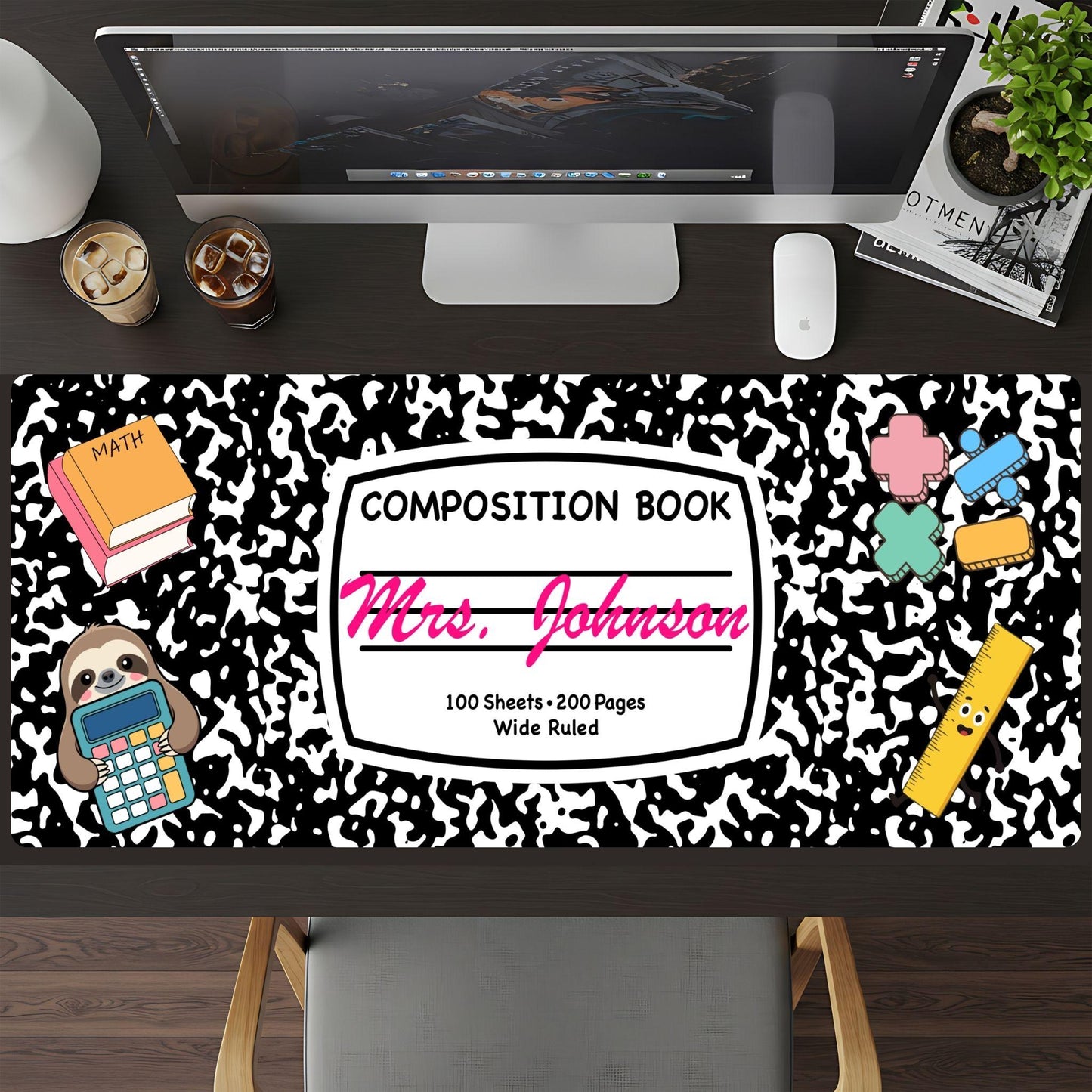 Math Teacher Composition Desk Pad - HEYITSTRENDY