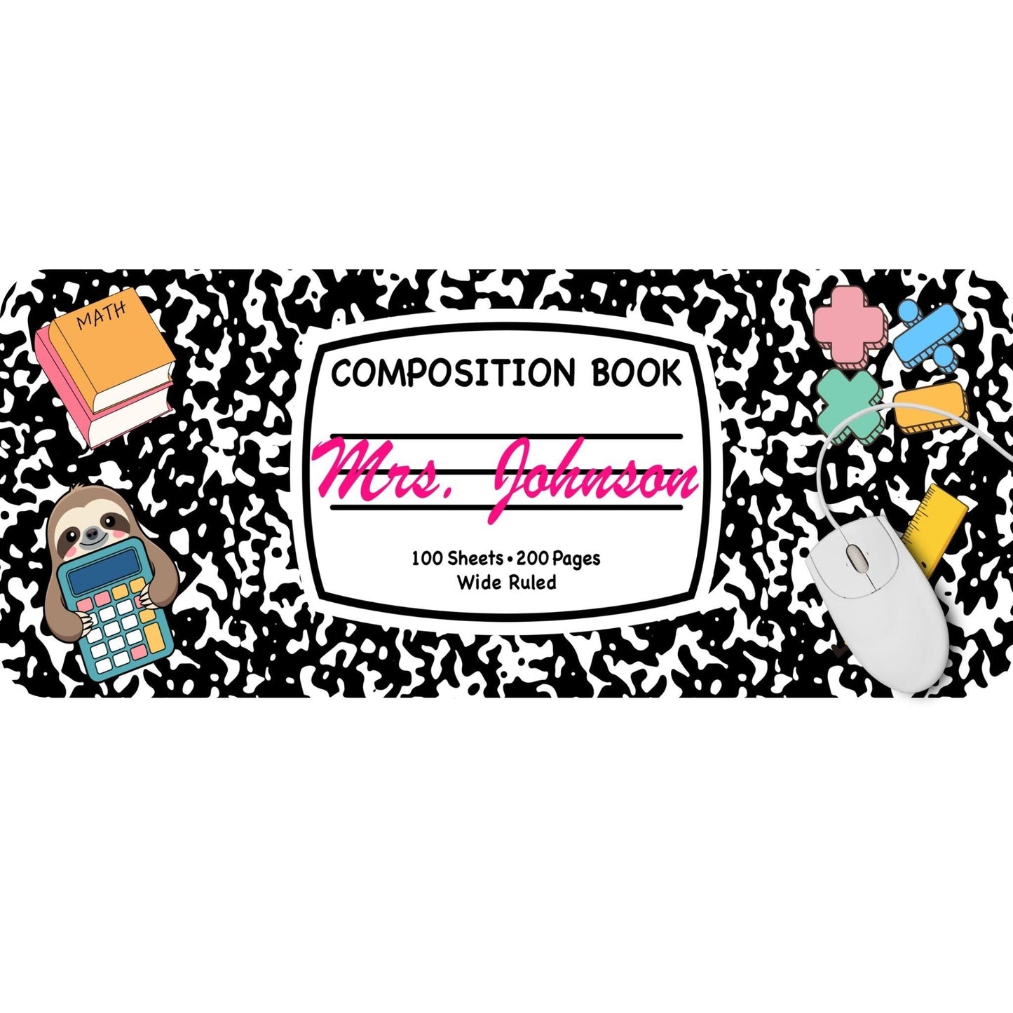 Math Teacher Composition Desk Pad - HEYITSTRENDY