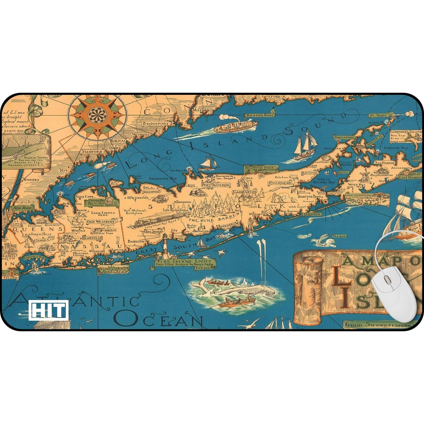 Old Map Drawing of Long Island - HEYITSTRENDY