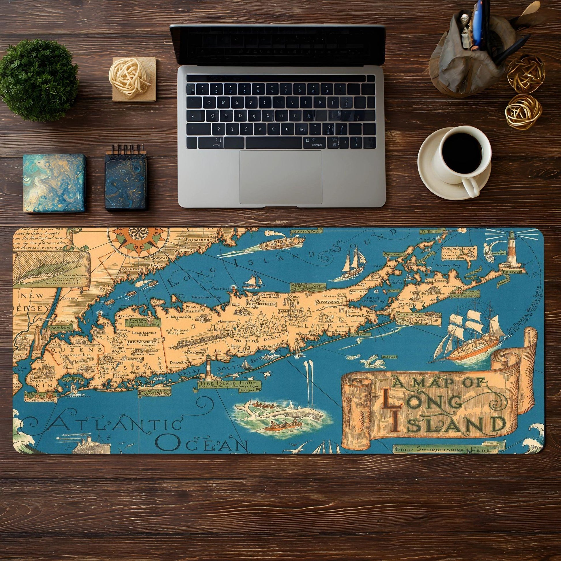 Old Map Drawing of Long Island - HEYITSTRENDY