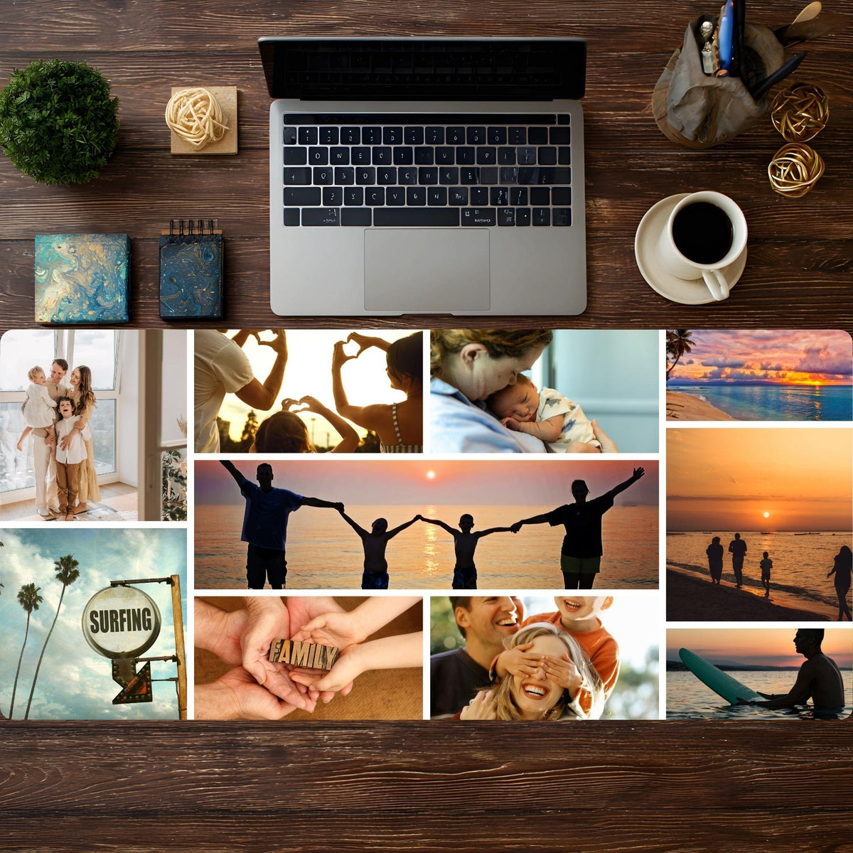 Personalized Modern Photo Collage Desk Pad - HEYITSTRENDY