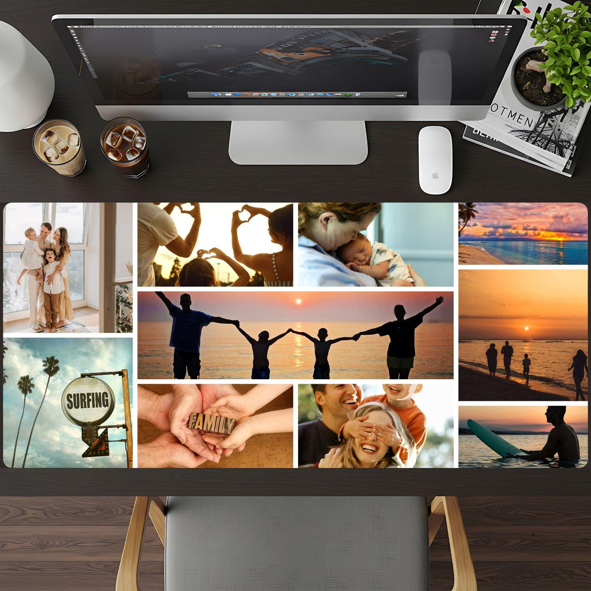 Personalized Modern Photo Collage Desk Pad - HEYITSTRENDY
