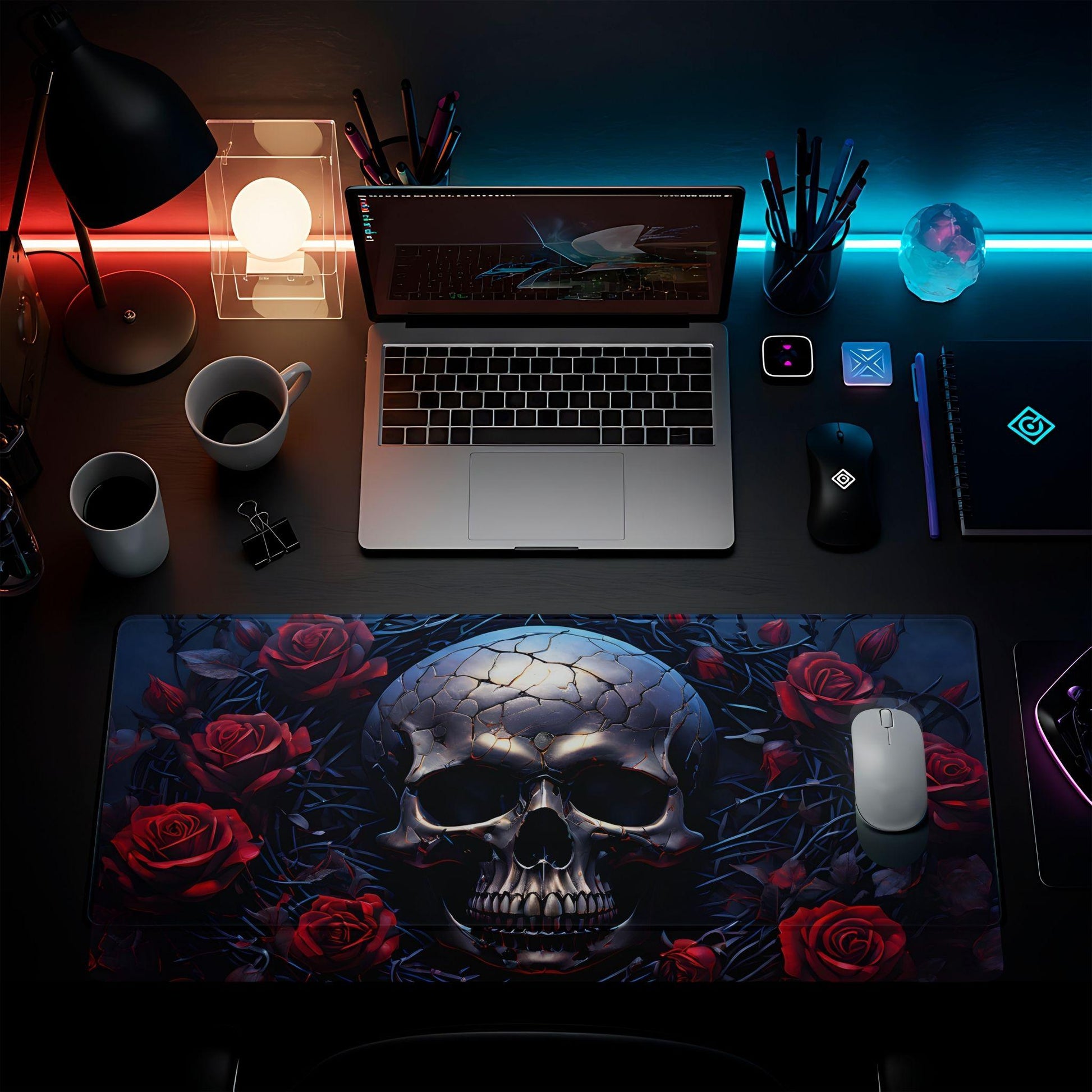 Skull and Roses Desk Pad - HEYITSTRENDY