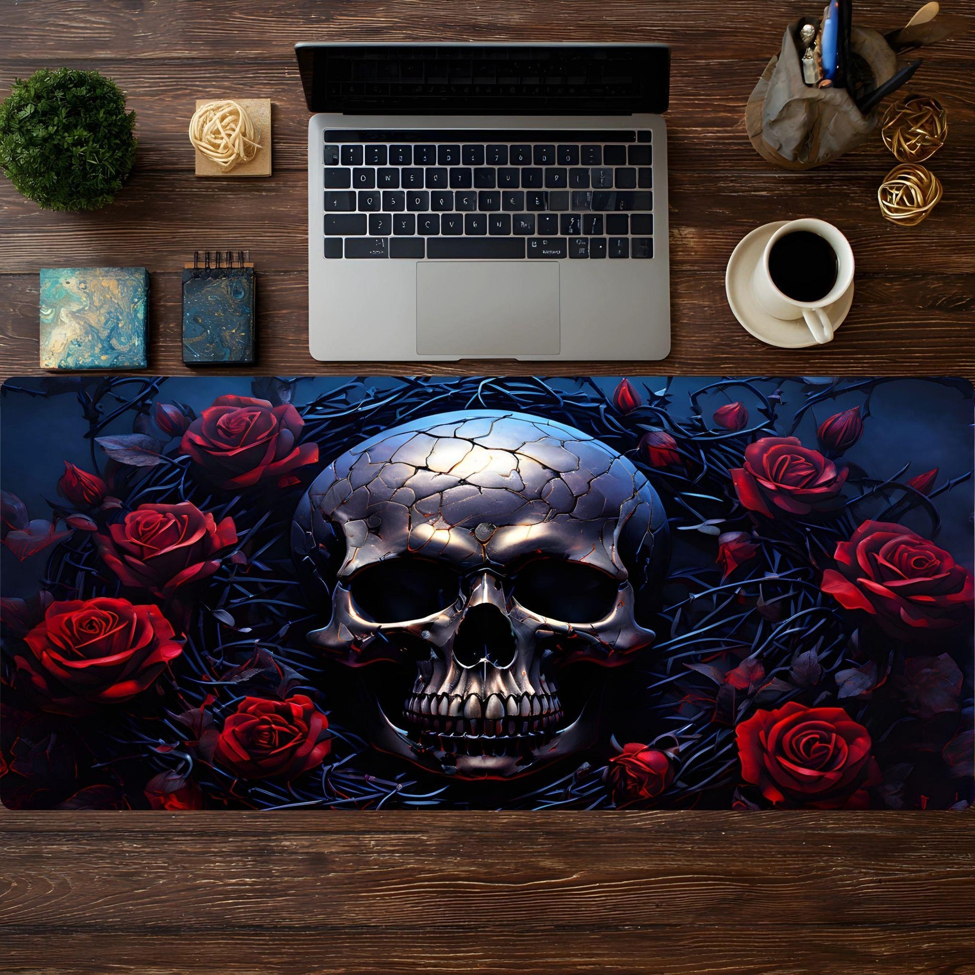 Skull and Roses Desk Pad - HEYITSTRENDY