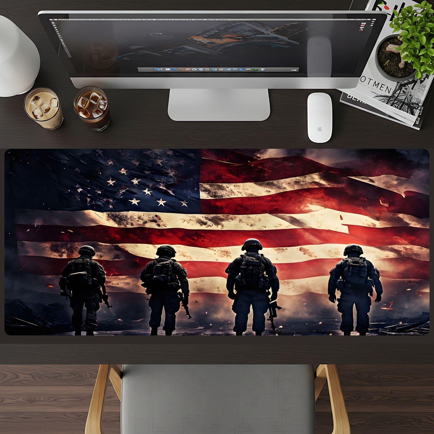 Soldiers in the USA Desk Pad - HEYITSTRENDY