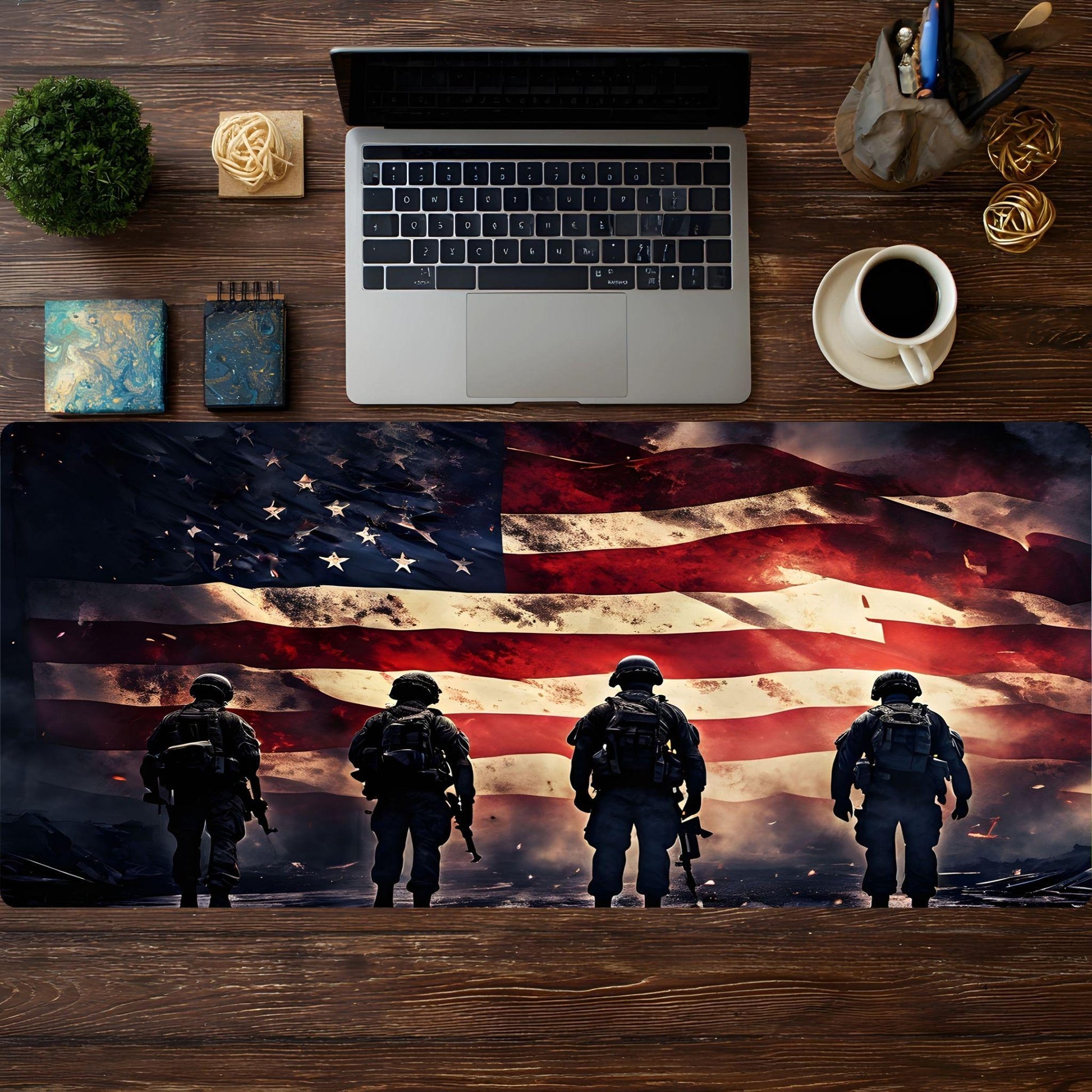Soldiers in the USA Desk Pad - HEYITSTRENDY