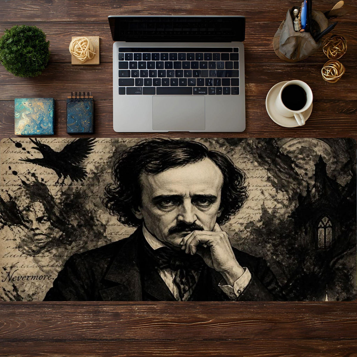 The Edgar Allen Poe Desk Pad - HEYITSTRENDY