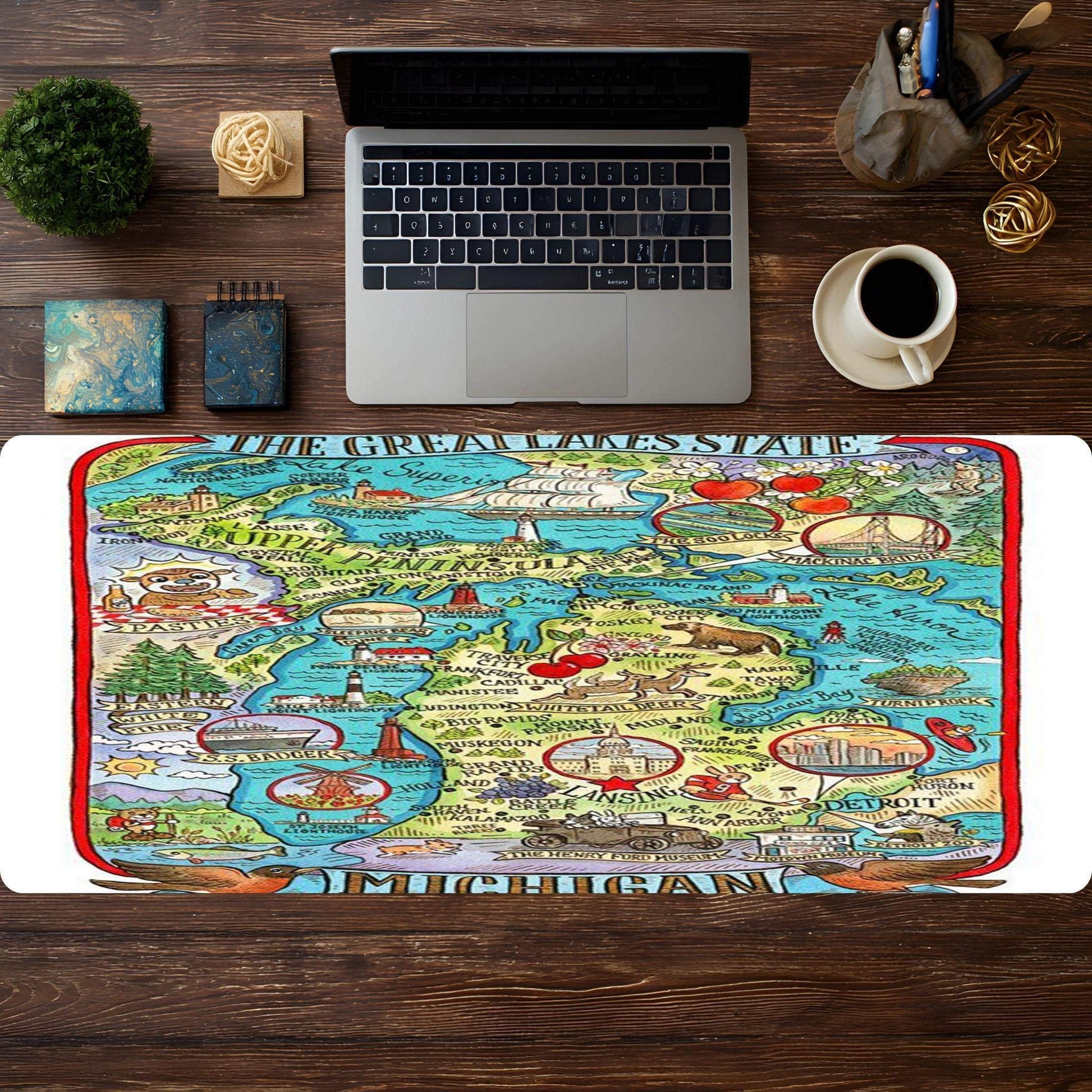 The Great Lakes Michigan Map Drawing - HEYITSTRENDY