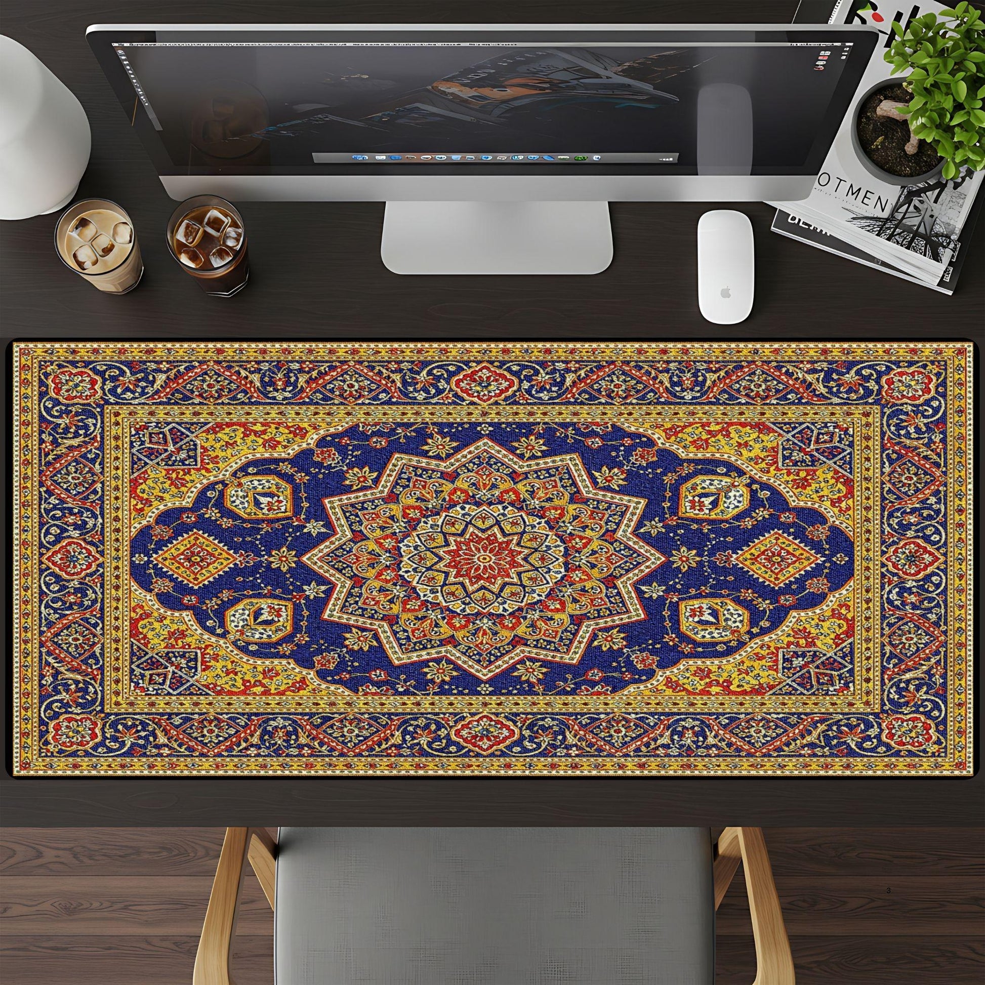 Yellow Persian Rug Desk Pad - HEYITSTRENDY